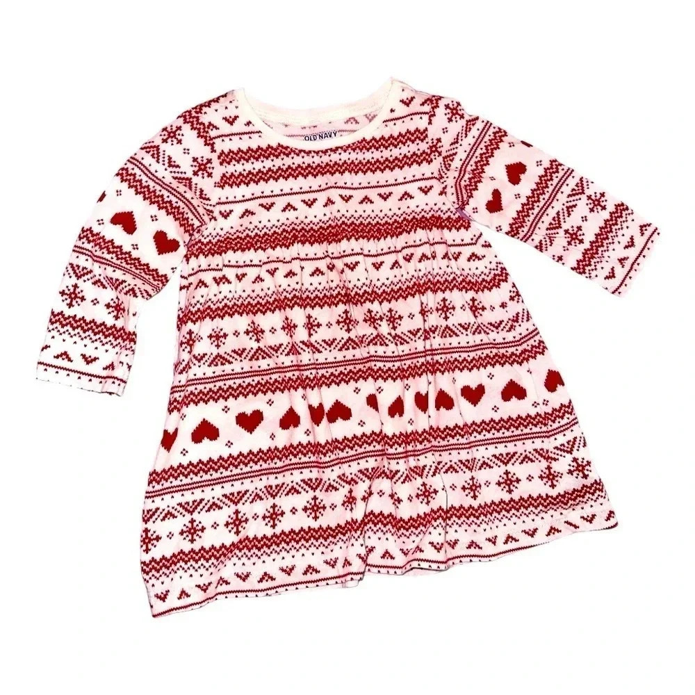 NWOT OLD NAVY BAY GIRLS SIZE 3-6 MONTHS RED VALENTINE'S DAY DRESS